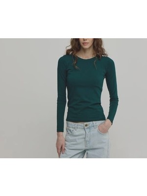 Astap Uzun Kollu Bady Bisiklet Yaka Siyah ve Beyaz Renk