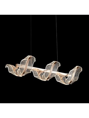 Avonni AV-55001-6SY Sarı Kaplama Klasik Avize LED Metal Pleksi 90X25 cm