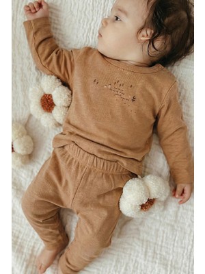 Cigit Baskılı Mevsimlik T-Shirt 0-4 Yaş Camel