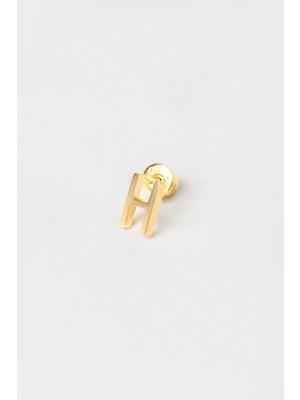 So CHIC My Story H Harfi 18 Ayar Sarı Altın Kaplama Gümüş Tek Küpe