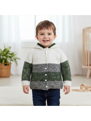 Uretti - Kadir 7704 5980 El Örgüsü Kapüşonlu Erkek Çocuk Hırka - 1 / 2 Yaş