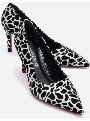 Ccway Kadın Stiletto Ayakkabı Zebra