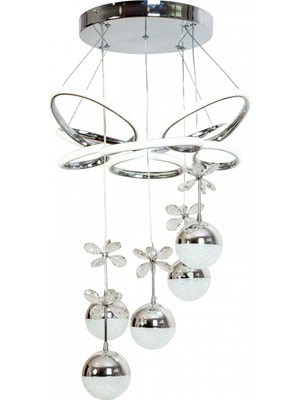 Avonni AV-7014-6160-8K-5TK Krom Kaplama Modern Avize LED Alüminyum Silikon 55X55 cm