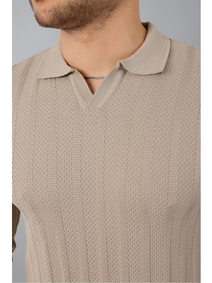 Masso Erkek Polo Yaka Çizgili Triko