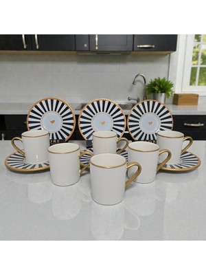 Sudedi Home Sudedi Black Line 6 Kişilik Kahve Fincanı Takımı - 90 ml