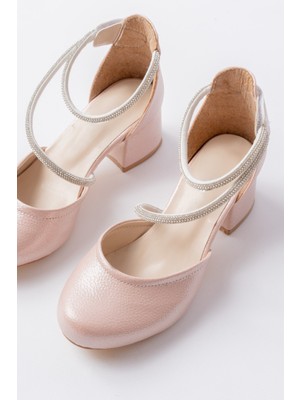 Kız Çocuk Kapalı Cırtlı Kaydırmaz Taban Topuklu - Abiye Ayakkabı