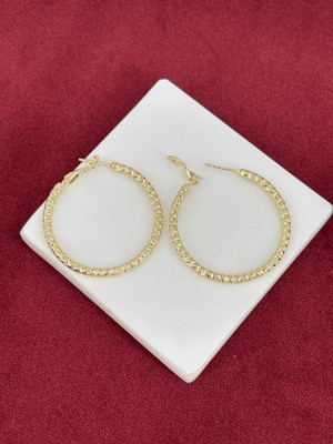 Calista Aksesuar 14K Altın Renkli Ince Burgu Model Gold Halka Küpe