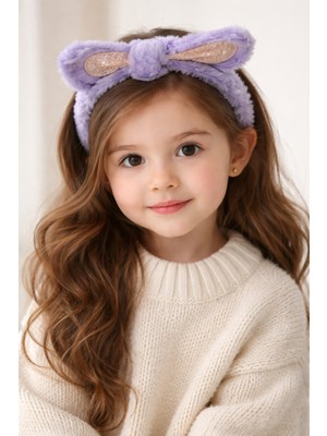 Kız Çocuk Fiyonklu Saç Bandı Lila
