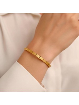 Kuyumcu Nurettin 8 gr (Gram) Çizgili Çöp Bilezik 22 Ayar Altın Yatırımlık Işçiliksiz