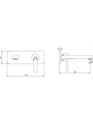 E.c.a Delta Ankastre Lavabo Bataryası Sıva Üstü Tek Rozet 102167607-K