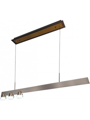 Avonni AV-7028-CRS6387-110LY Kahverengi Boya Modern Avize LED Metal Cam 110X10 cm