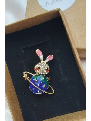 BB Bi Butik Shop Tu Shen Taşlı Tavşan Broş Yaka Iğnesi