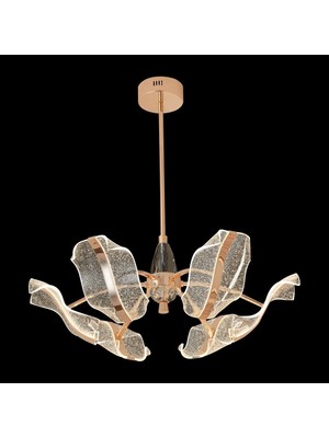 Avonni AV-55001-6S Sarı Kaplama Klasik Avize LED Metal Pleksi 80 cm