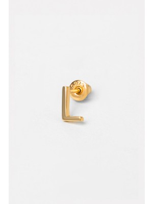 So CHIC My Story L Harfi 18 Ayar Sarı Altın Kaplama Gümüş Tek Küpe