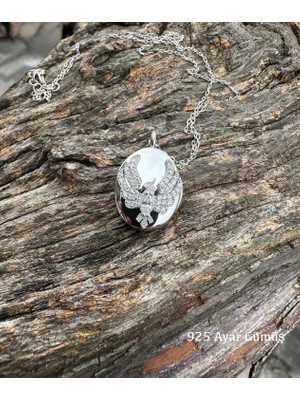 Alya Anka Kuşu Kapaklı Kolye 925 Ayar Gümüş Altın Kaplama