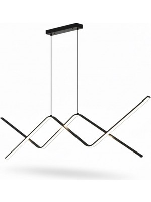 Avonni AV-7031-ML30102-45W Siyah Boya Modern Avize LED Metal 120X30 cm