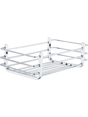 MegaVitrin Tema Paslanmaz Pirinç Tek Katlı Yatay Banyo Şampuanlık ve Süngerlik Krom 30X15 cm