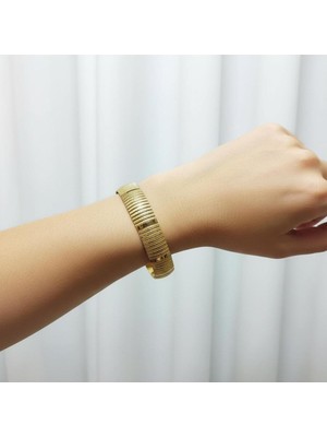 Kuyumcu Nurettin 10 gr (Gram) Paralel Desenli Şarnel Bilezik 22 Ayar Altın Yatırımlık Işçiliksiz