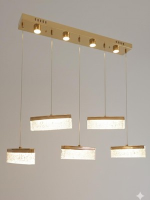 Avonni AV-7044-REBECA-5YM-GD Sarı Kaplama Modern Avize LED Metal Cam 60X15 cm