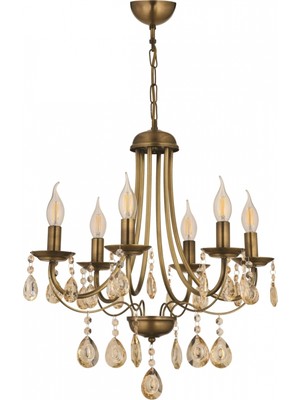 Avonni AV-7013-127-6E Eskitme Kaplama Modern Avize E14 Metal Kristal 50 cm