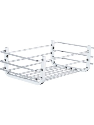 MegaVitrin Tema Paslanmaz Pirinç Tek Katlı Yatay Banyo Şampuanlık Süngerlik Krom 20X10 cm