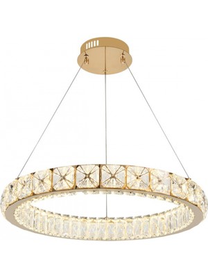 Avonni AV-55008-S50 Sarı Kaplama Klasik Avize LED Metal Kristal 50 cm