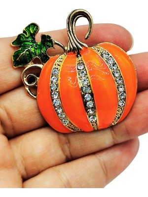 BB Bi Butik Shop Kristal Taşlı Kabak Figürlü Broş