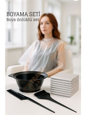 Modacar Saç Boyama Seti 3 Lü ve Saç Boya Önlüğü Tarak, Seti Fırça, Boya Kabı ile Profesyonel Uygulama Kolaylığı