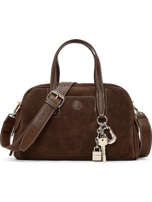 Derimod Kadın Kahverengi Uzun Askılı Süet Kol Çantası 25WBD254610