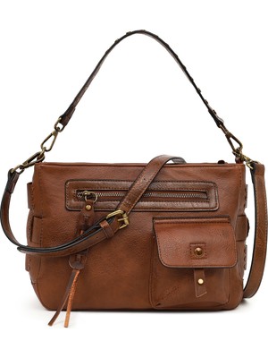 Derimod Kadın Kahverengi Uzun Askılı Omuz Çantası 25WBD253018