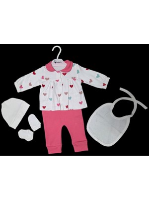 Kidseria Yeni Doğan Hastane Çıkışı 5'li Set | 0-3 Ay | Kız Bebek