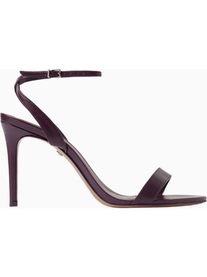 Schutz Pryia 100 Mor Deri Bilekten Ayarlanabilir, 100MM Topuklu Lüks Sandalet