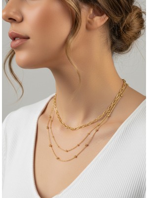 Gistoria Altın 2 Ayrı Kolye Seti