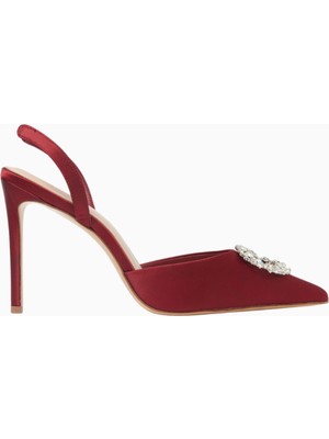 Nass Kyra 100 Kristal Tokalı, Saten Slingback Stiletto