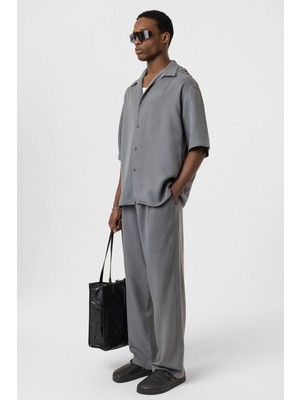 Vamos Relaxed Fit Kumaş  Pantolon Gri