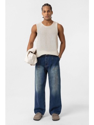 Vamos Cep Detaylı Baggy Fit Jean YEŞİL TİNT