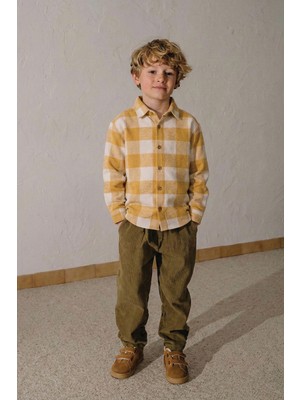 Cigit Oduncu Gömleği 1-9 Yaş Hardal Ekose