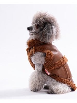 Pawstar Kahverengi Churchill Yelek Kalın Köpek Yeleği Köpek Kıyafeti Köpek Yağmurluk