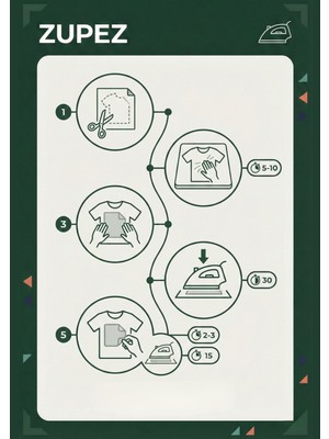 Zupez Doğa Botanik ve Hayvan Temalı Ütüyle Uygulamalı Kumaş Transfer ZPZ053
