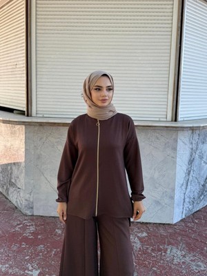 Trendparis Önden Fermuarlı Spor-Şık Ikili Takım