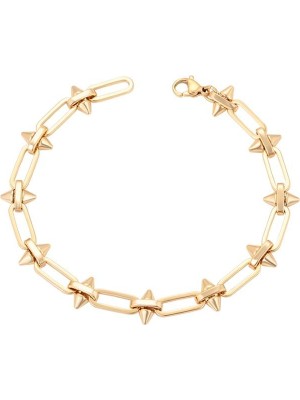 SERENES Punk Tarzı Diken Detaylı 14 Ayar Altın Kaplama Kadın Bileklik