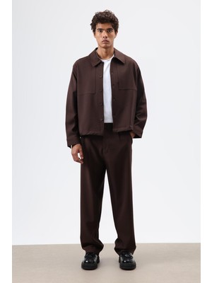 Vamos Baggy Fit Kumaş Pantolon Kahve