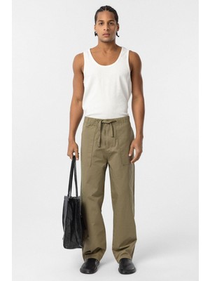 Vamos Baggy Fit Gabardin Pantolon Haki