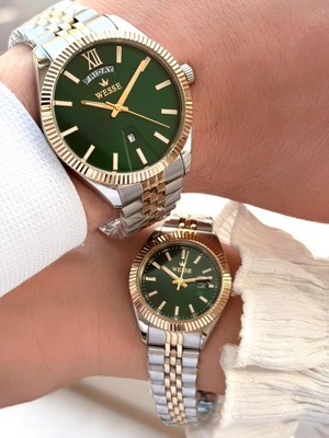 Wesse Çiflere Özel Sevgili Kombini 2 Yıl Garantili 5 Atm Suya Dayanklı Çift Saati WL2073-C07