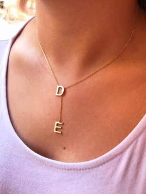 Canka Harften Harf Sallanan Gümüş Kolye