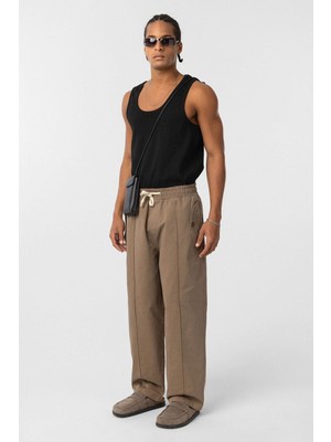 Vamos Bağcıklı Baggy Gabardin Pantolon Vizon