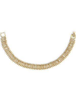 SERENES Zirkon Taşlı Geometrik Motifli 14 Ayar Altın Kaplama Kadın Bileklik