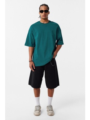 Vamos Basıc Oversize Tişört Petrol