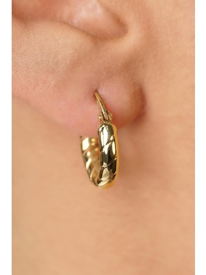 Fiyonk Kuyumculuk 14 Ayar Altın Akış Halka Küpe