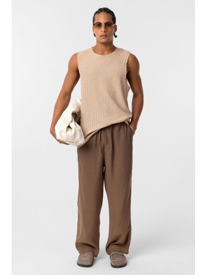 Vamos Baggy Fit Modal Kumaş Pantolon Kahve